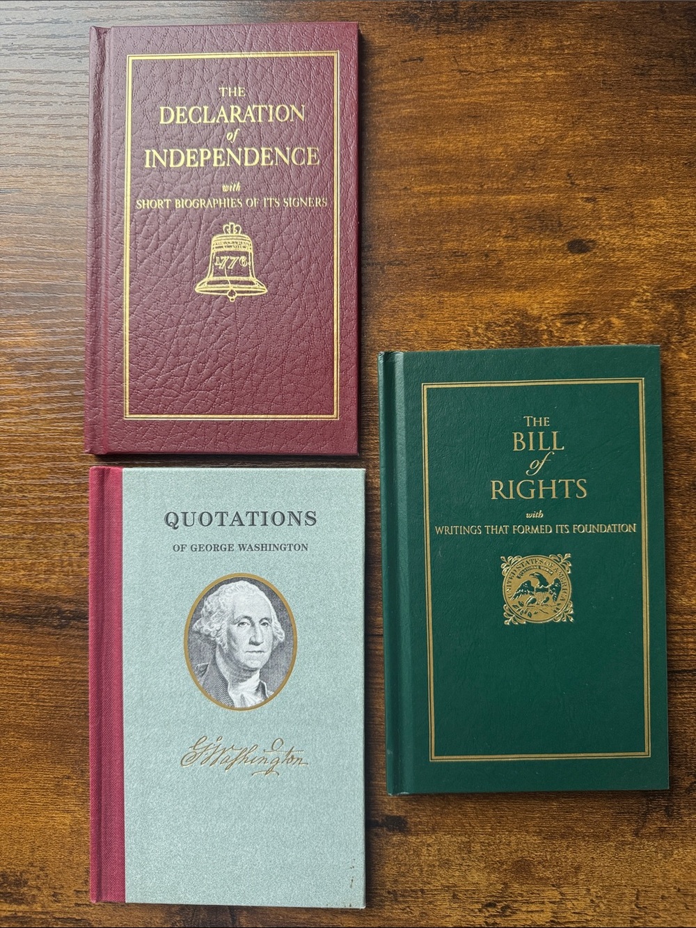 Set of Three Classic Patriotic Hardcover Books - BILL OF RIGHTS
